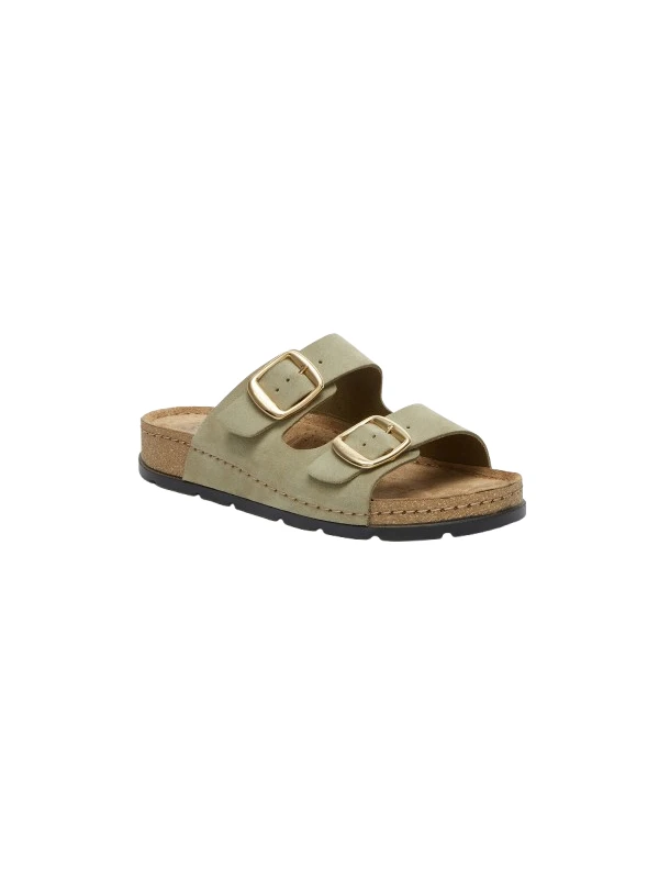 SCHOLL SANDALI BORA 2 FIBBIE - VERDE/ROSA