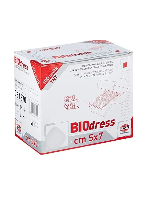 BIODRESS MEDICAZIONE IN TNT ADESIVA STERILE 5X7 - 100PZ