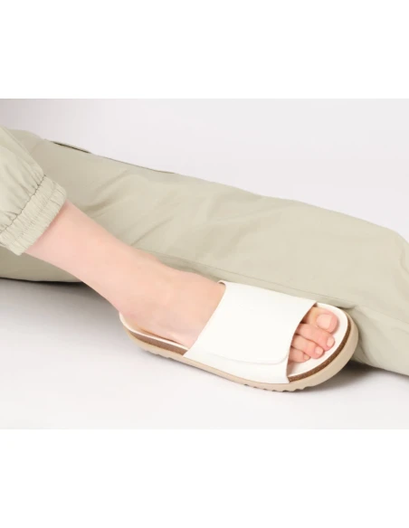 SCHOLL SANDALI SIERRA CON STRAPPO FRONTALE BIANCO