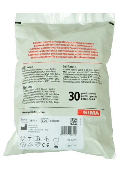 CATETERE ESTERNO UOMO IN LATTICE - DIAMETRO 35MM 30PZ.