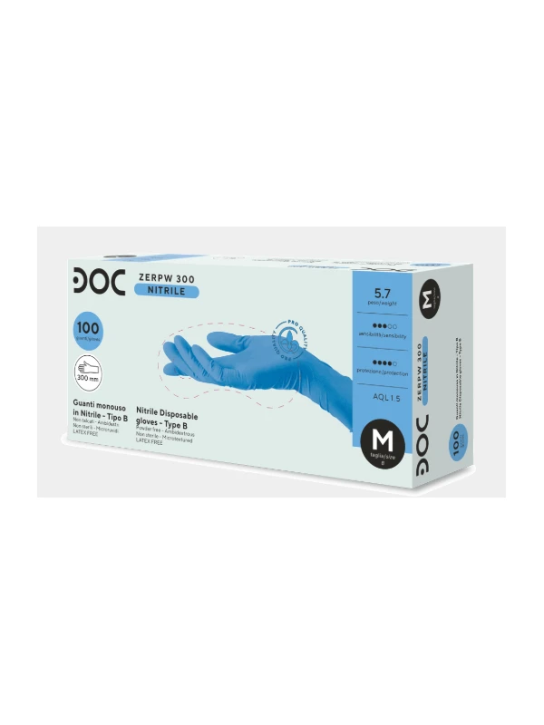 GUANTI IN NITRILE NON STERILI SENZA TALCO PELLI SENSIBILI 100PZ