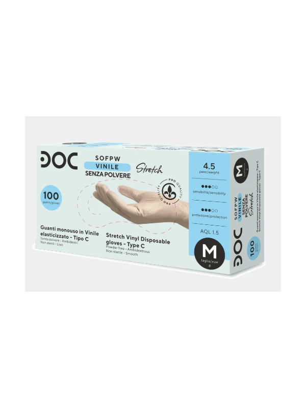 GUANTI IN VINILE SENZA POLVERE NON STERILI - 100PZ