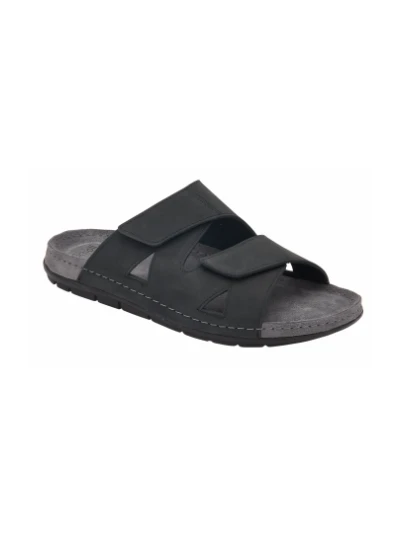 SCHOLL SANDALI UOMO ABERDEEN 2 STRAPPI NERO