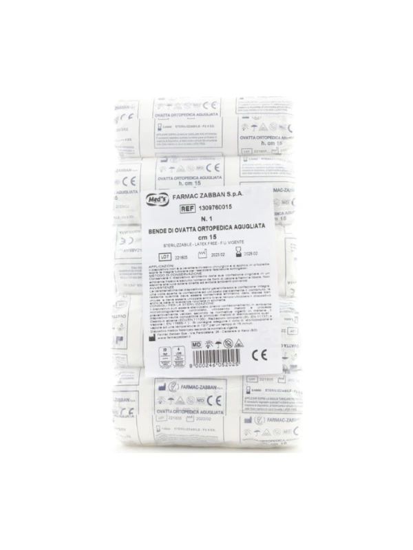 MED'S BENDA OVATTA ORTOPEDICA AGUGLIATA 15CM - 5 PEZZI