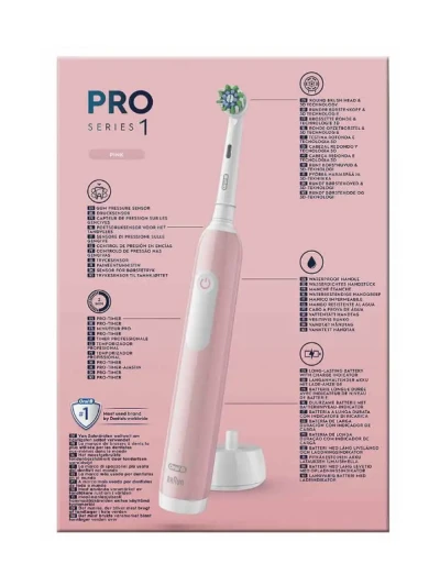 ORALB PRO 1 SPAZZOLINO ELETTRICO ROSA + TESTINA RICAMBIO 2