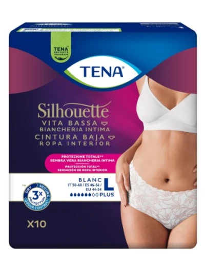 TENA SILHOUETTE WHITE - VITA BASSA TAGLIA L 10PZ