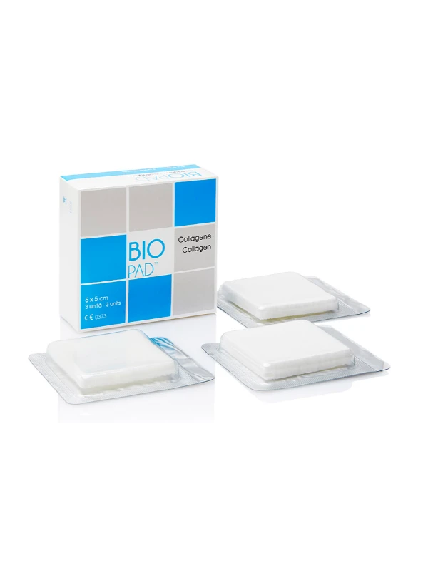 BIOPAD MEDICAZIONE COLLAGENE EQUINO - 5X5CM 3PZ