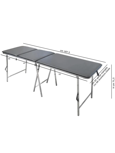 LETTINO A VALIGIA NERO IN ACCIAO CROMATO E GAMBE PIEGHEVOLI 2