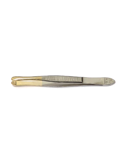 PINZA TONDA IN NICHEL CON DORSO ANTIGRIP PUNTA ORO ART.338