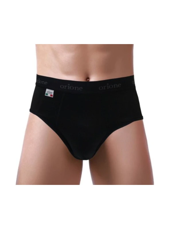 ORIONE 563 SLIP ERNIA INGUINALE IN COTONE NERO...