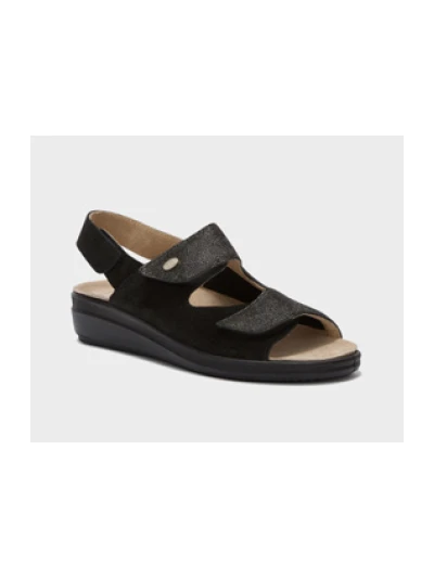 SCHOLL ANTONIA SANDALI IN PELLE SCAMOSCIATA NERI