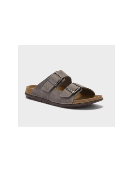 SCHOLL ABERDEEN MAN SANDALI IN PELLE SCAMOSCIATA GRIGIO