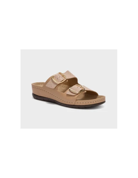 SCHOLL ABERDEEN SANDALI DOPPIA FIBBIA OROROSA
