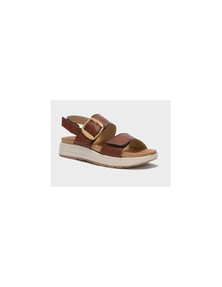 SCHOLL SANDALI SCILLA IN SIMILPELLE MARRONE CON CINTURINO