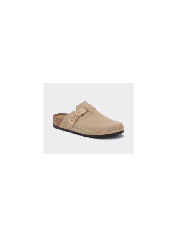 SCHOLL SCARPE BORA CLOG IN PELLE SCAMOSCIATA BEIGE