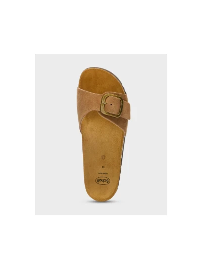 SCHOLL SANDALI KATHLEEN IN PELLE SCAMOSCIATA TAUPE 2