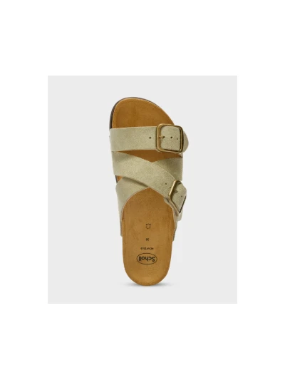 SCHOLL SANDALI SELENE IN PELLE SCAMOSCIATA VERDE SALVIA 2