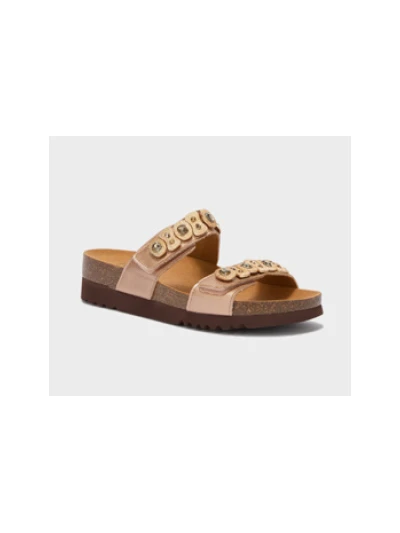 SCHOLL SANDALI KAIA 2 STRAPS OROROSA CON PIETRE
