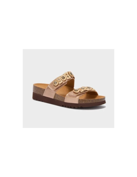 SCHOLL SANDALI KAIA 2 STRAPS OROROSA CON PIETRE