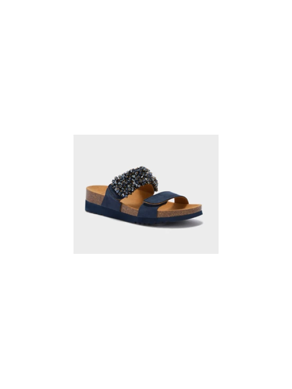 SCHOLL SANDALI SAHARA 2 STRAPPI BLU CON PIETRE