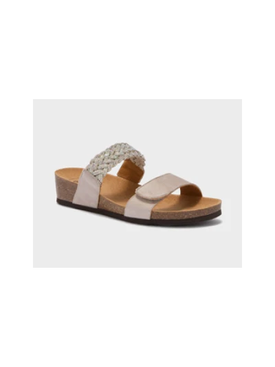 SCHOLL SANDALI OSTUNI 1 STRAPPo GRIGIO CHIARO CON STRASS 2