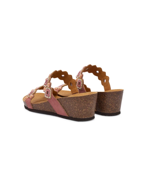 SCHOLL SANDALI CON ZEPPA TULUM 2 STRAPS ROSA
