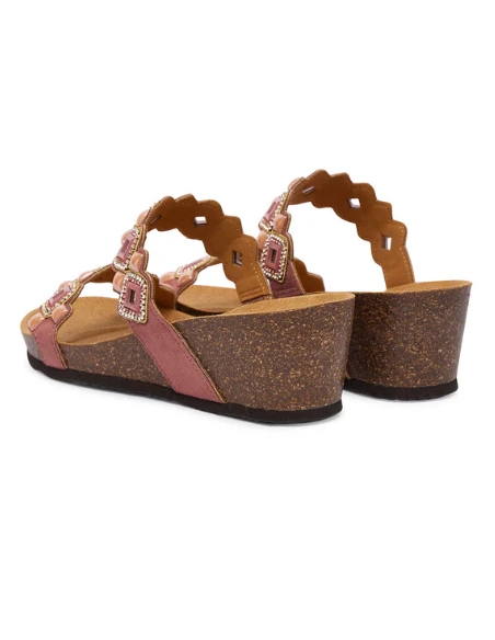 SCHOLL SANDALI CON ZEPPA TULUM 2 STRAPS ROSA