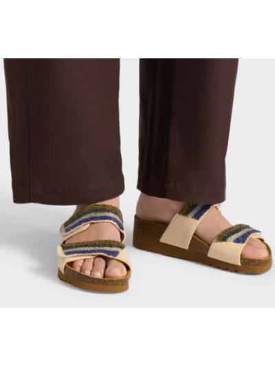 SCHOLL SANDALI ZAFIRAH 2 STRAPPI CON PERLINE MULTICOLOR