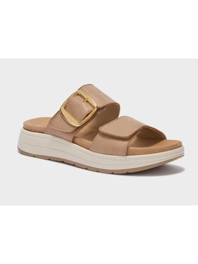 SCHOLL SANDALI SCILLA 2 STRAPPI IN SIMILPELLE NUDE