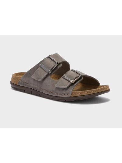 SCHOLL ABERDEEN MAN SANDALI IN PELLE SCAMOSCIATA GRIGIO