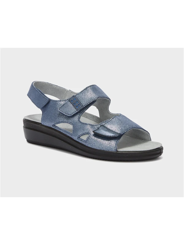 SCHOLL SANDALI VARIGOTTI IN PELLE SCAMOSCIATA BLU