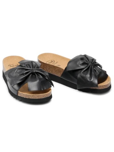 BOWY 2.0 SANDALI IN SIMILPELLE NERA CON FIOCCO