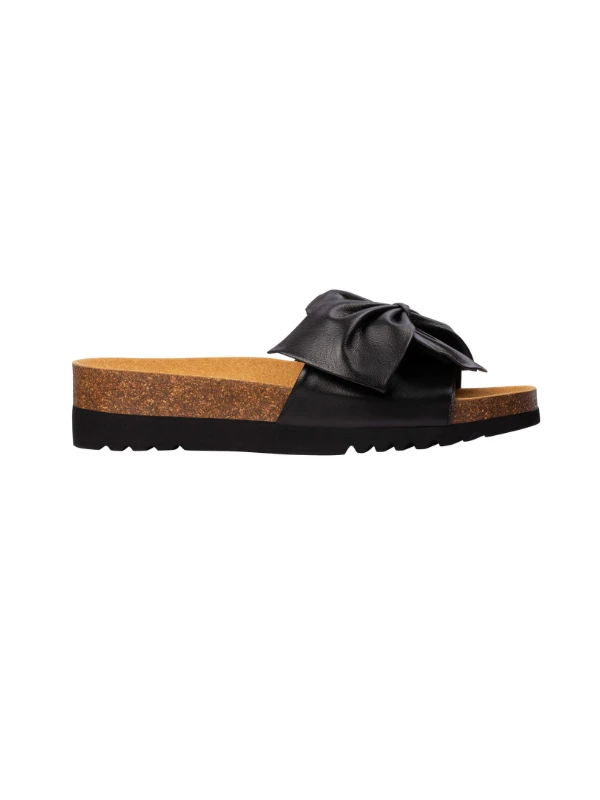 BOWY 2.0 SANDALI IN SIMILPELLE NERA CON FIOCCO