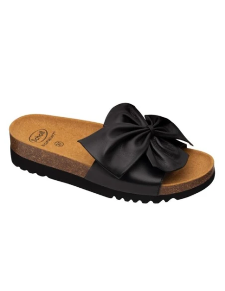 BOWY 2.0 SANDALI IN SIMILPELLE NERA CON FIOCCO