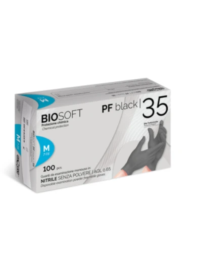 BIOSOFT GUANTI IN NITRILE NERI SENZA TALCO 100PZ