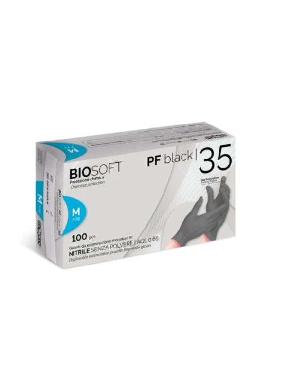 BIOSOFT GUANTI IN NITRILE NERI SENZA TALCO 100PZ