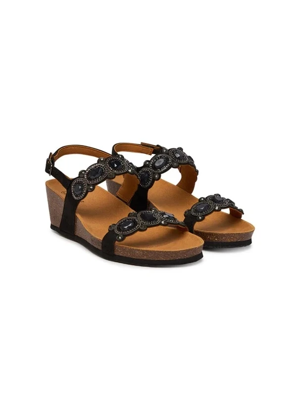 SCHOLL SANDALI ZANZIBAR CON ZEPPA NERO