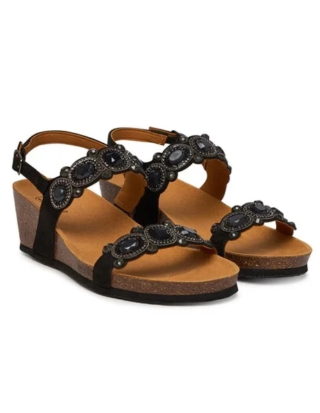SCHOLL SANDALI ZANZIBAR CON ZEPPA NERO