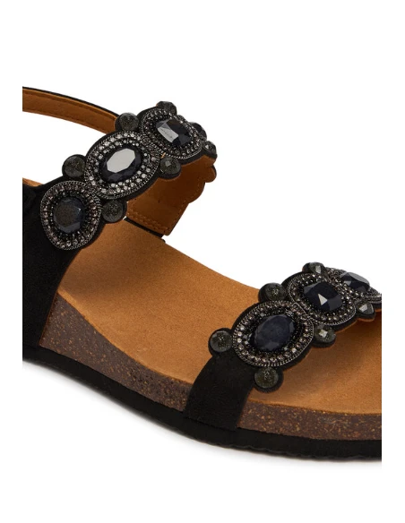 SCHOLL SANDALI ZANZIBAR CON ZEPPA NERO
