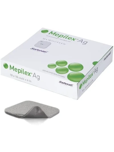MEPILEX AG MEDICAZIONE ASSORBENTE ANTIBATTERICA 10X10CM 5...