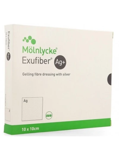 EXUFIBER AG+ MEDICAZIONE 10X10CM 10PZ - STERILE IN FIBRA...