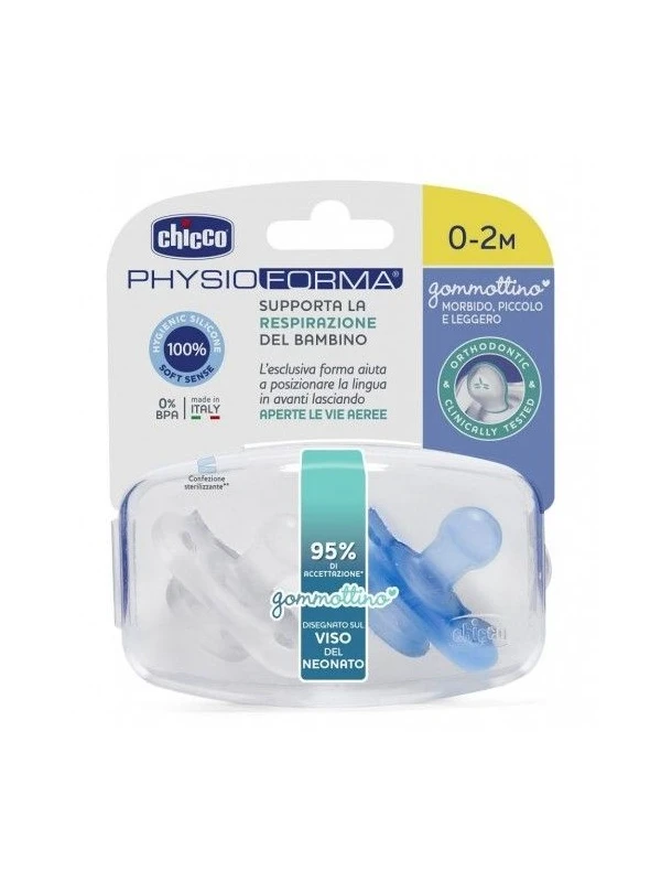 CHICCO CIUCCIO BOY IN SILICONE 0-2MESI - 2PZ