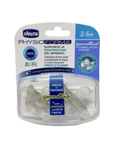 CHICCO GOMMOTTINO LUMI SILICONE 2-6M 2P