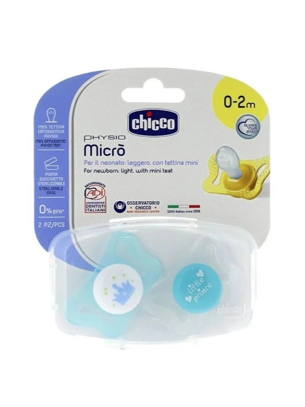 CHICCO SUCCHIETTO MICRO AZZ SILICONE 0-2 2PZ