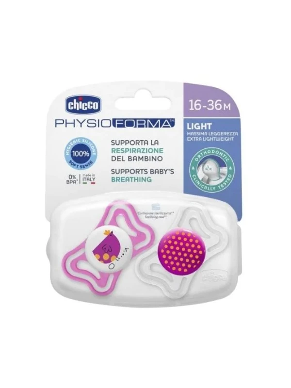 CHICCO CIUCCIO LIGHT IN SILICONE 16-36 MESI - 2PZ ROSA