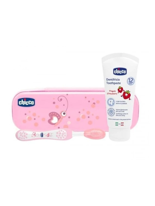 CHICCO SET DENTALE ROSA - SPAZZOLINO+DENTIFRICIO