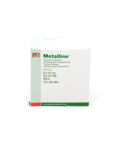 METALLINE TRACHEO COMPRESSE TRACHEOSTOMIA CON FORO 8X9CM - 50PZ