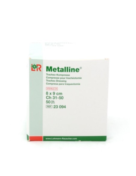 METALLINE TRACHEO COMPRESSE TRACHEOSTOMIA CON FORO 8X9CM - 50PZ