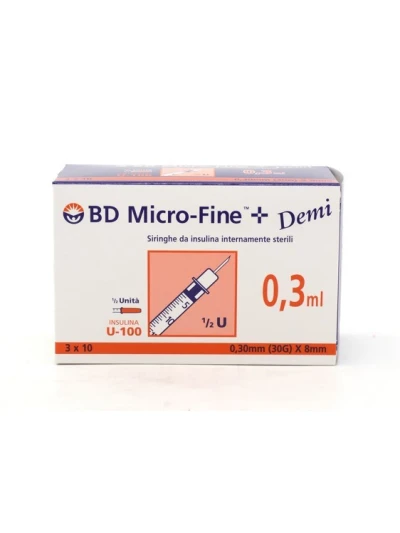 SIRINGA INSULINA BD DEMI 0,3ML G30 8MM