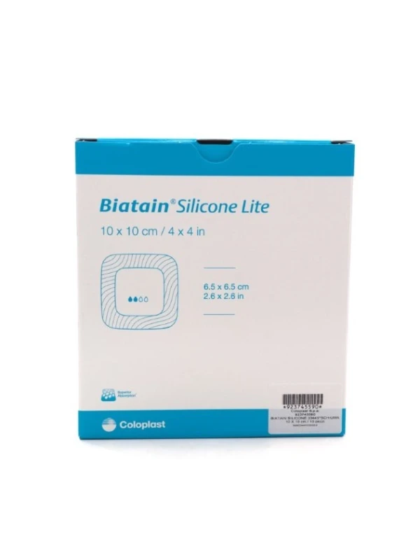 BIATAIN SILICONE LITE ADESIVO 10X10CM - 10PZ COD.33445